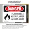 Signmission Flammable Keep Flames And Heat Away Danger Sign, Vinyl Decal, 14in W x 10in L, 2PK OS-2PACK-DS-D-1014-L-1259 - alternate 7